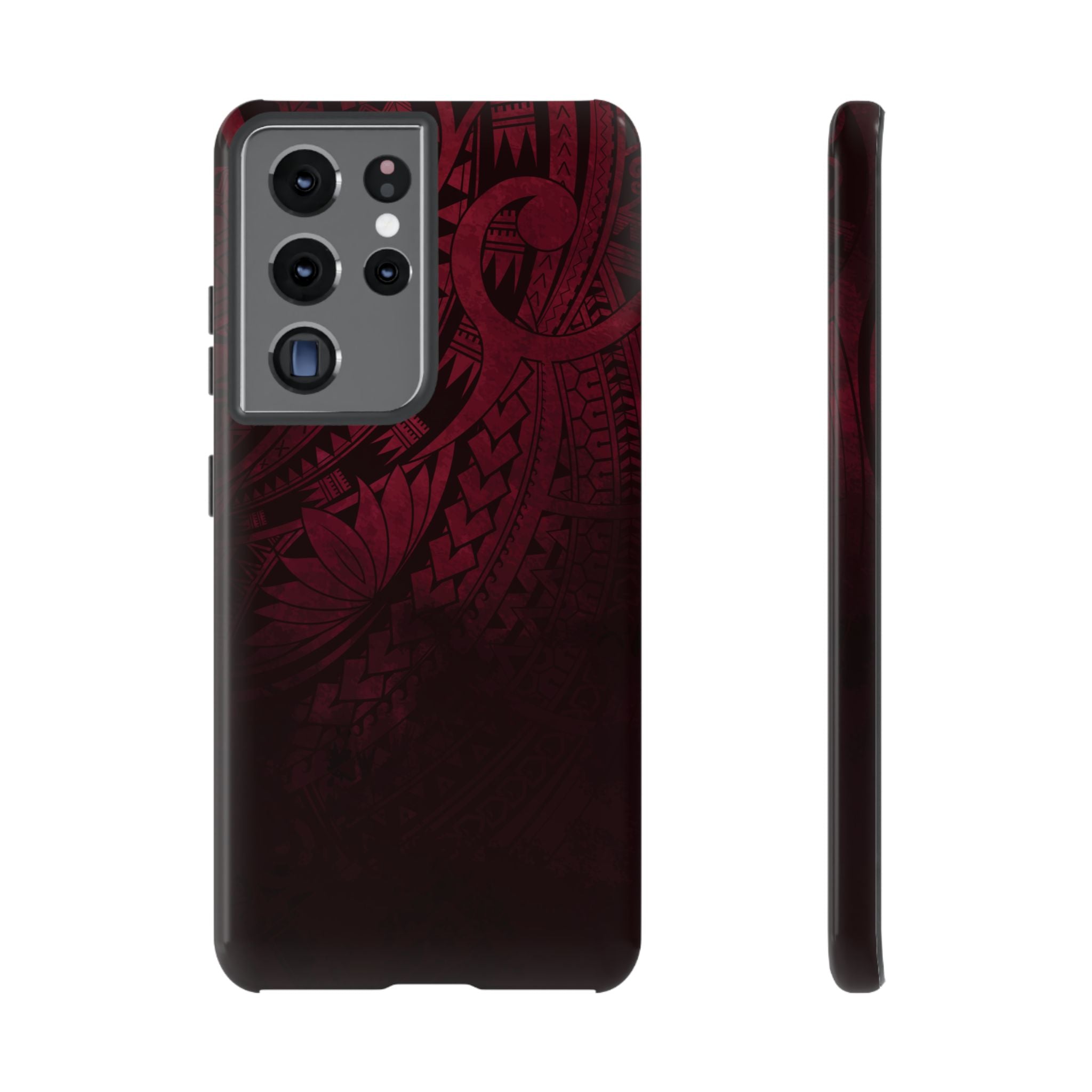 Eternal Ember Tough Samsung Galaxy Case Samsung Galaxy S21 Ultra Glossy - Hawaiian Red Tribal Polynesian Design - The Local Banyan
