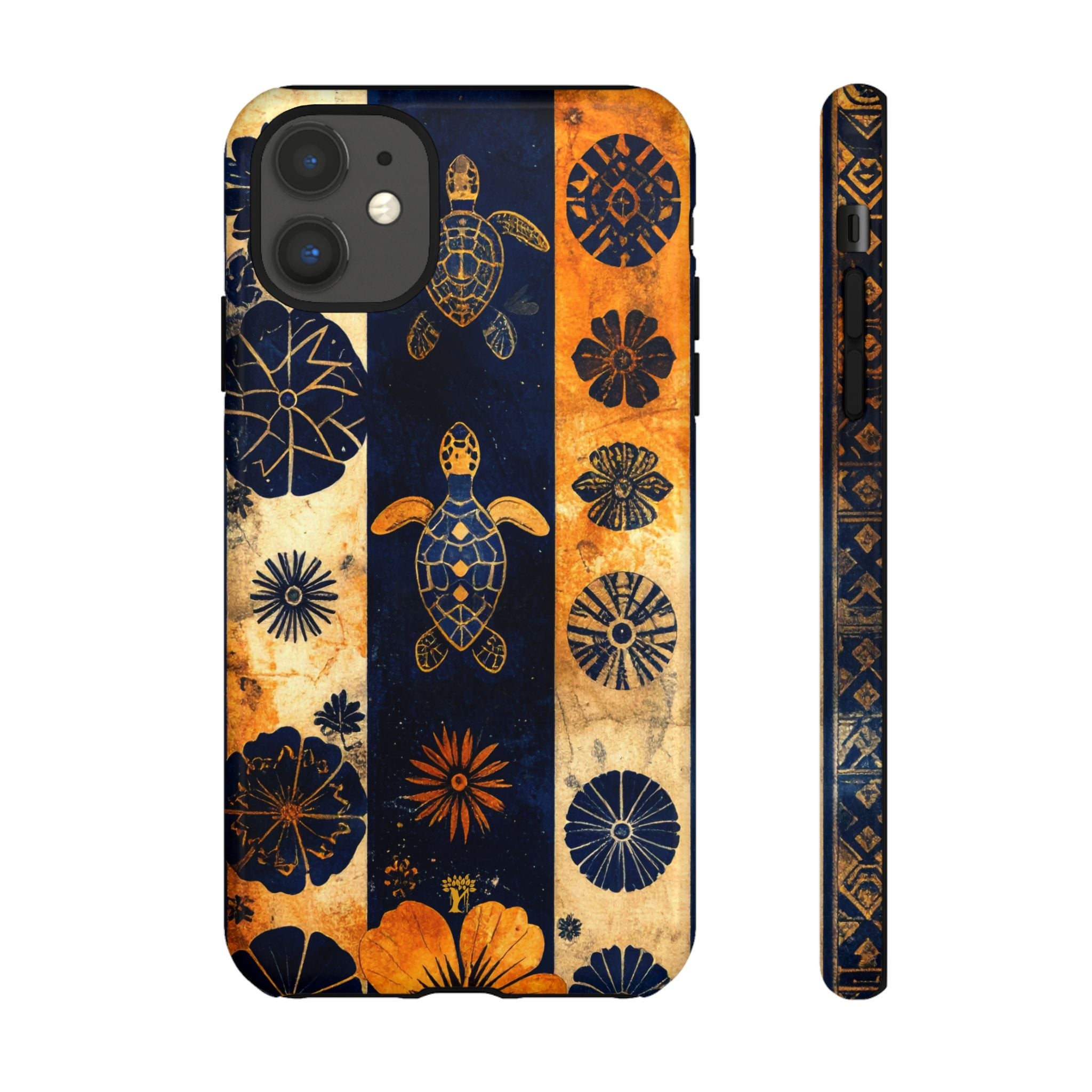 Tapa Pua Lehua Honu Tough Case for iPhone iPhone 11 Glossy The Local Banyan