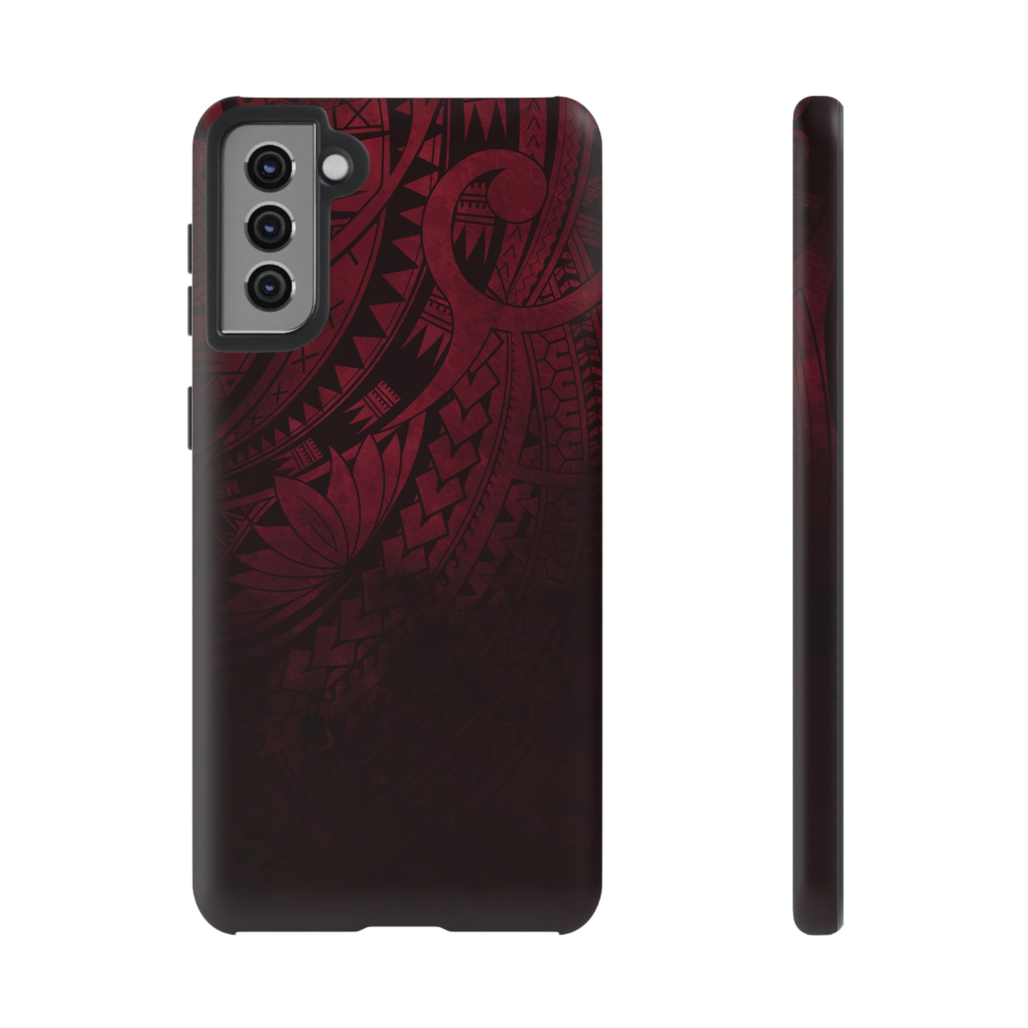 Eternal Ember Tough Samsung Galaxy Case Samsung Galaxy S21 Plus Matte - Hawaiian Red Tribal Polynesian Design - The Local Banyan