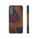Rooted Tough Samsung Galaxy Case Samsung Galaxy S21 FE Glossy - Hawaiian Koa Wood Island Strength Tribal Design - The Local Banyan