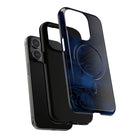 Midnight Essence MagSafe iPhone Case Detail View - Hawaiian Midnight Navy Polynesian Tribal Design Close Up - The Local Banyan