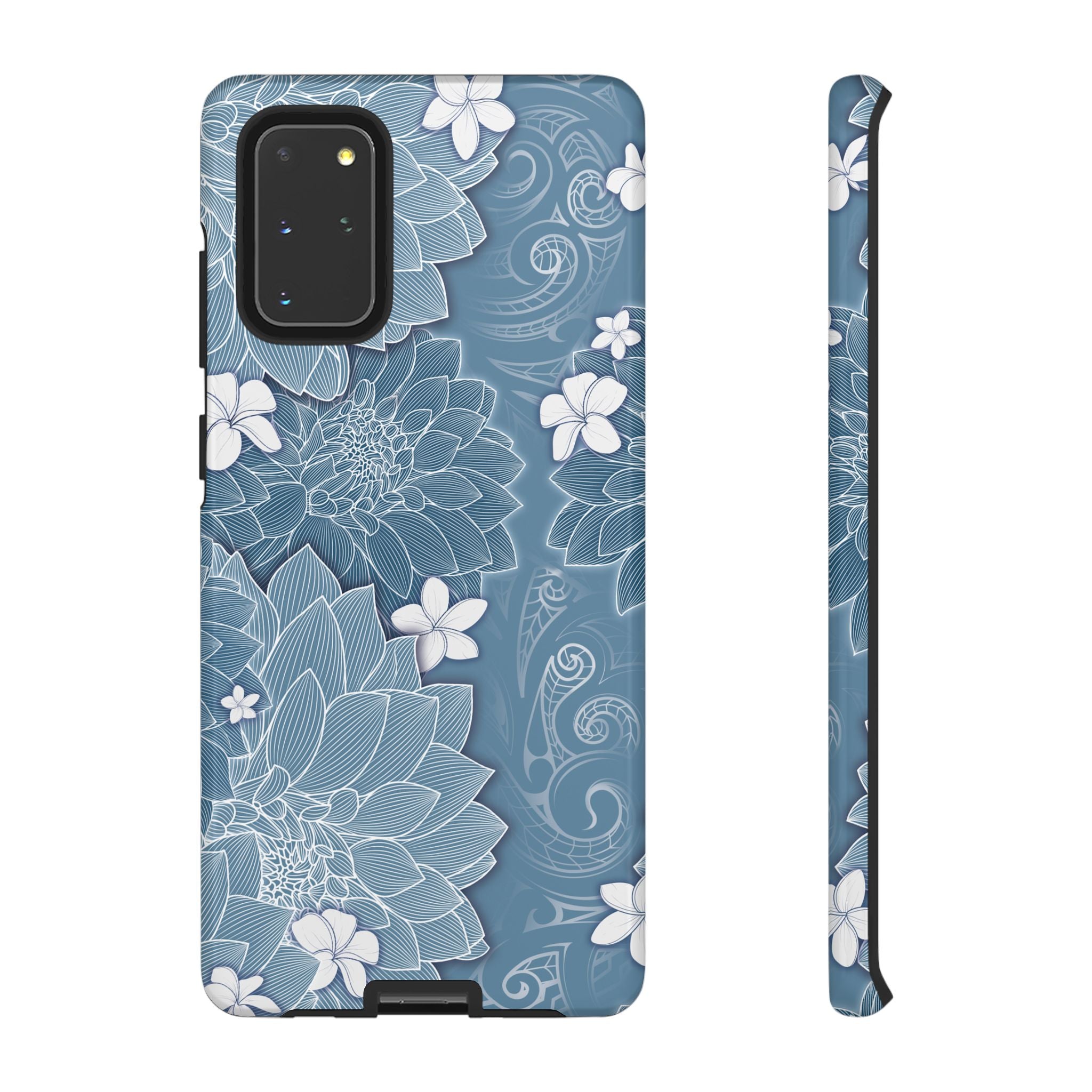 Pua La Tough Samsung Galaxy Case Samsung Galaxy S20+ Glossy - Hawaiian Golden Hibiscus Sun Flower Sapphire Design - The Local Banyan