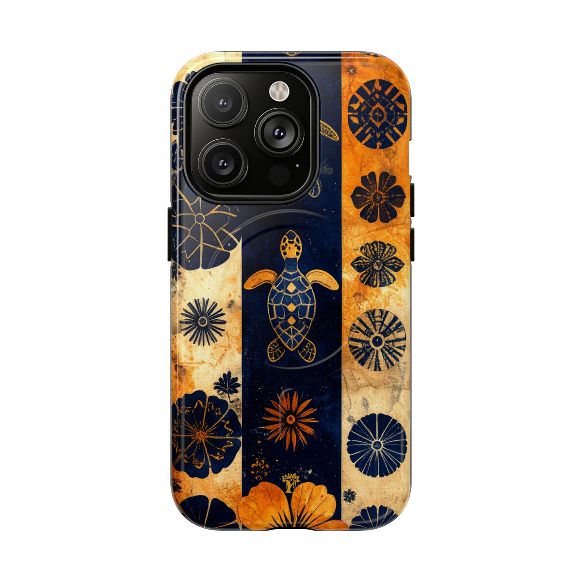 Tapa Pua Lehua Honu Magnetic Case for iPhone iPhone 14 Pro Glossy The Local Banyan