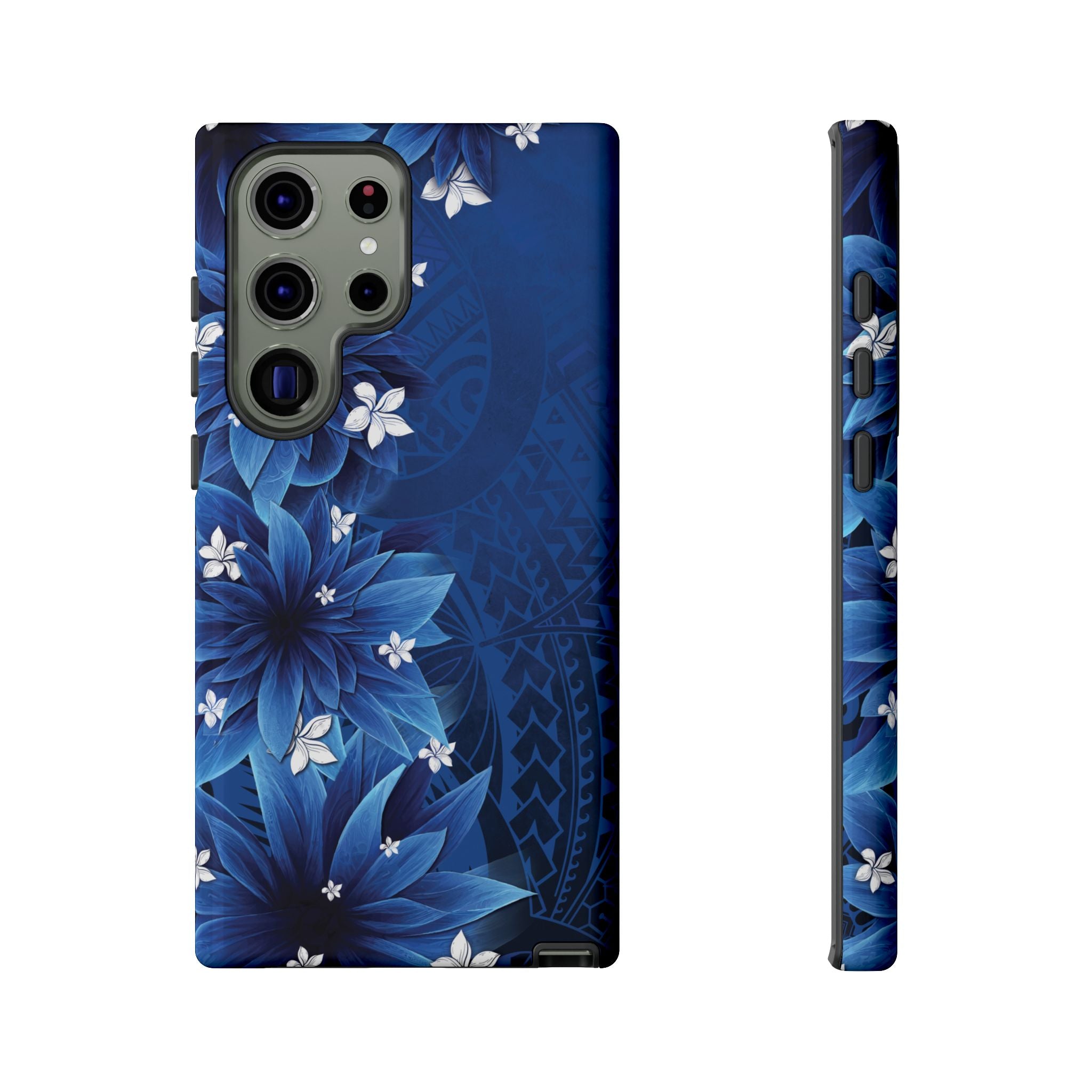 Hoku Pua Tough Samsung Galaxy Case Side View - Dual Layer Drop Protection Hawaiian Phone Case - The Local Banyan