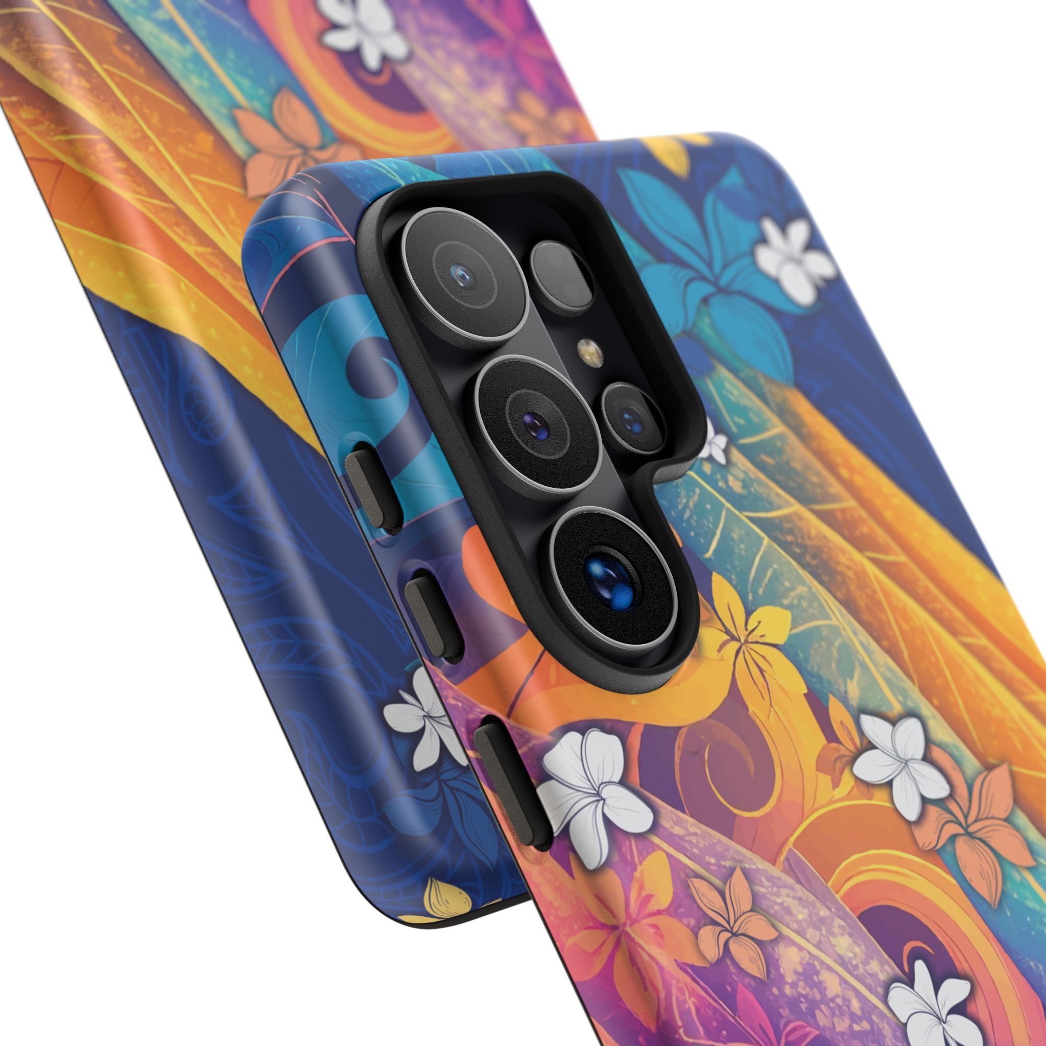 Mauna Sunrise Tough Samsung Galaxy Case Side View - Dual Layer Drop Protection Hawaiian Phone Case - The Local Banyan
