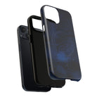Woman holding Midnight Essence MagSafe iPhone Case - Hawaiian Midnight Navy Polynesian Tribal Design - The Local Banyan