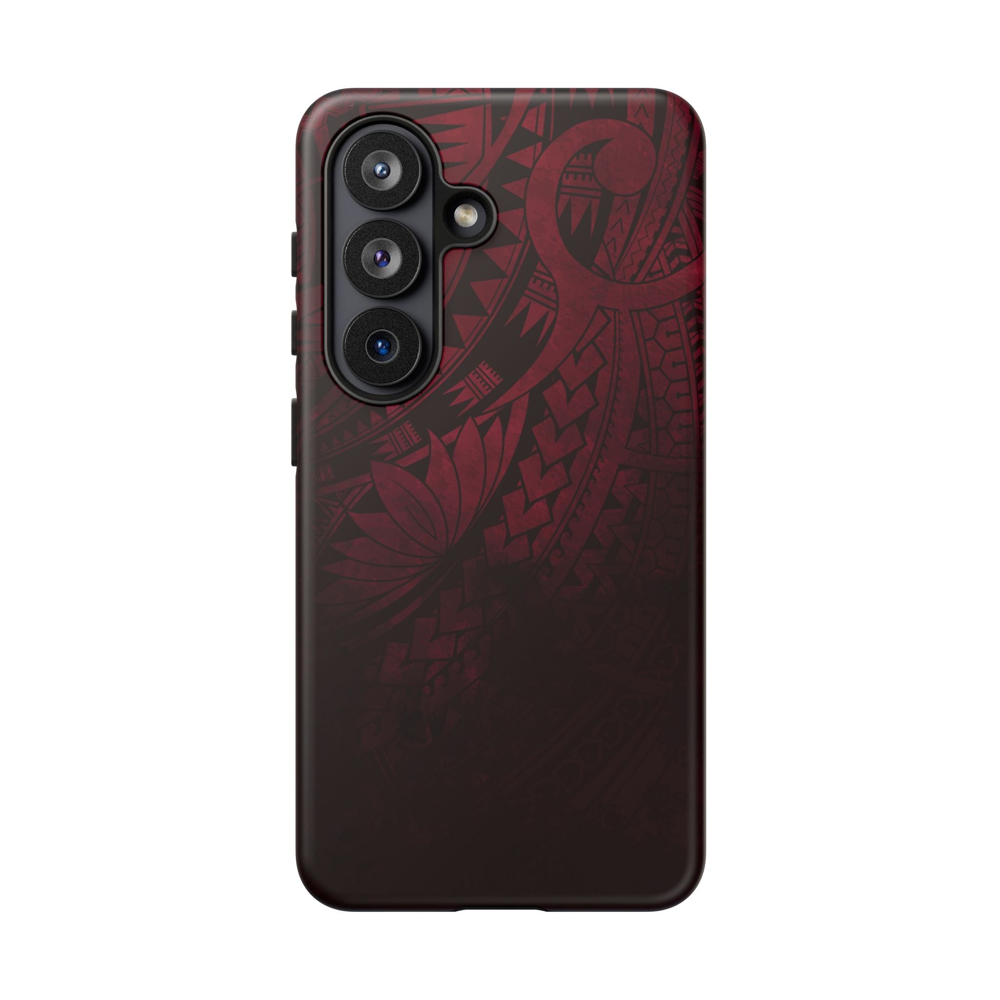 Eternal Ember Tough Samsung Galaxy Case Detail View - Hawaiian Red Tribal Polynesian Design Close Up - The Local Banyan