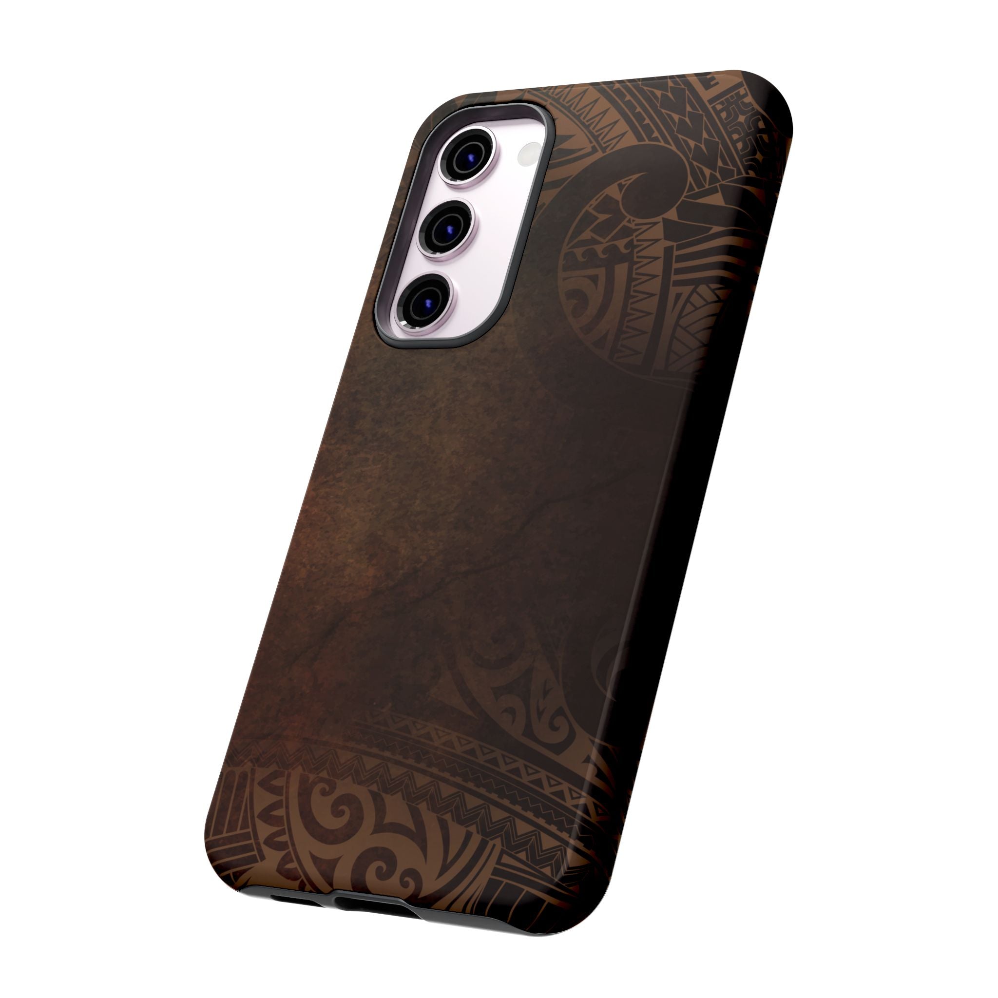 Aloha Aina Tough Samsung Galaxy Case Detail View - Hawaiian Earth Tone Polynesian Tribal Design Close Up - The Local Banyan