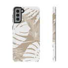 Exotic Monstera Tough Samsung Galaxy Case Samsung Galaxy S21 Plus Matte - Hawaiian Tropical Monstera Botanical Neutral Design - The Local Banyan