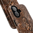 Paa Guardian Tough iPhone Case Detail View - Hawaiian Copper Carved Tiki Polynesian Design Close Up - The Local Banyan