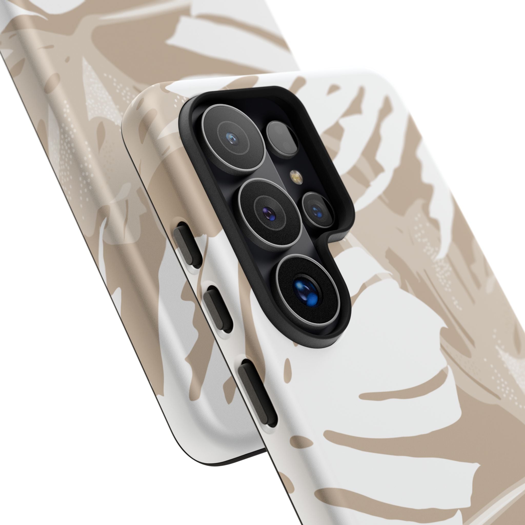 Exotic Monstera Tough Samsung Galaxy Case Side View - Dual Layer Drop Protection Hawaiian Phone Case - The Local Banyan