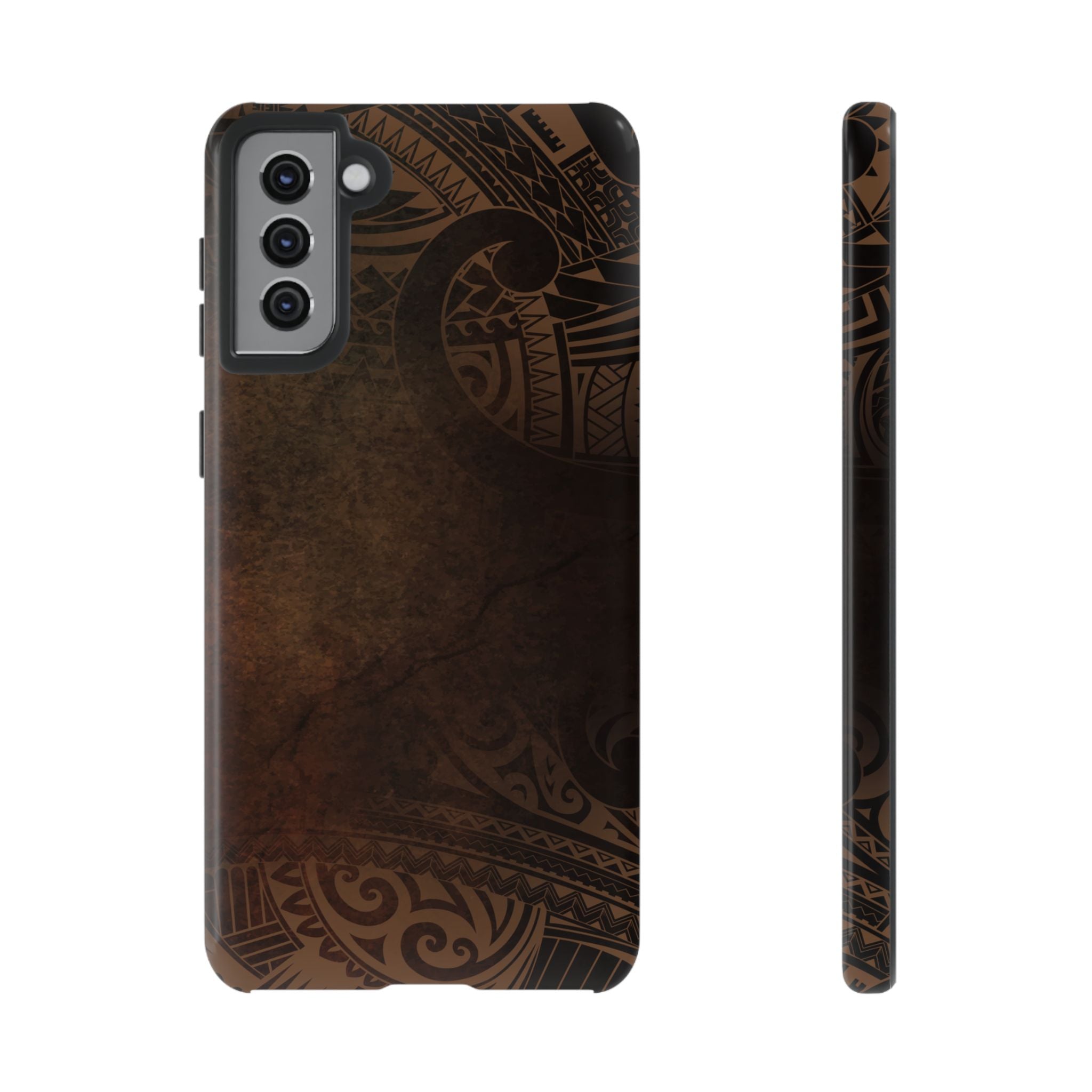 Aloha Aina Tough Samsung Galaxy Case Samsung Galaxy S21 Plus Glossy - Hawaiian Earth Tone Polynesian Tribal Design - The Local Banyan