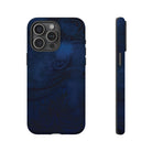 Midnight Essence Tough iPhone Case Detail View - Hawaiian Midnight Navy Polynesian Tribal Design Close Up - The Local Banyan