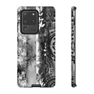 Monochrome Oasis Tough Samsung Galaxy Case Samsung Galaxy S20 Ultra Matte - Hawaiian Black White Botanical Tribal Design - The Local Banyan