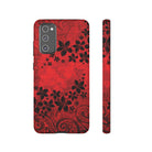 Keahi Pua Tough Samsung Galaxy Case Samsung Galaxy S20 FE Matte - Hawaiian Fire Flower Red Tribal Floral Design - The Local Banyan
