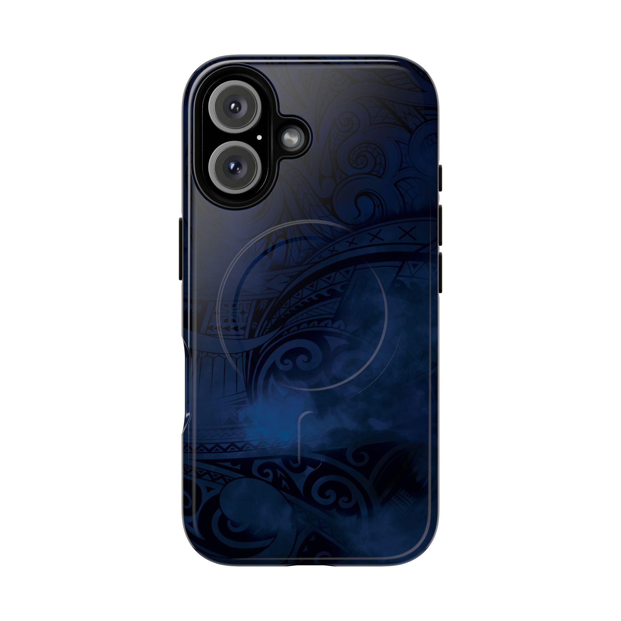 Midnight Essence MagSafe iPhone Case iPhone 16 Glossy - Hawaiian Midnight Navy Polynesian Tribal Design - The Local Banyan