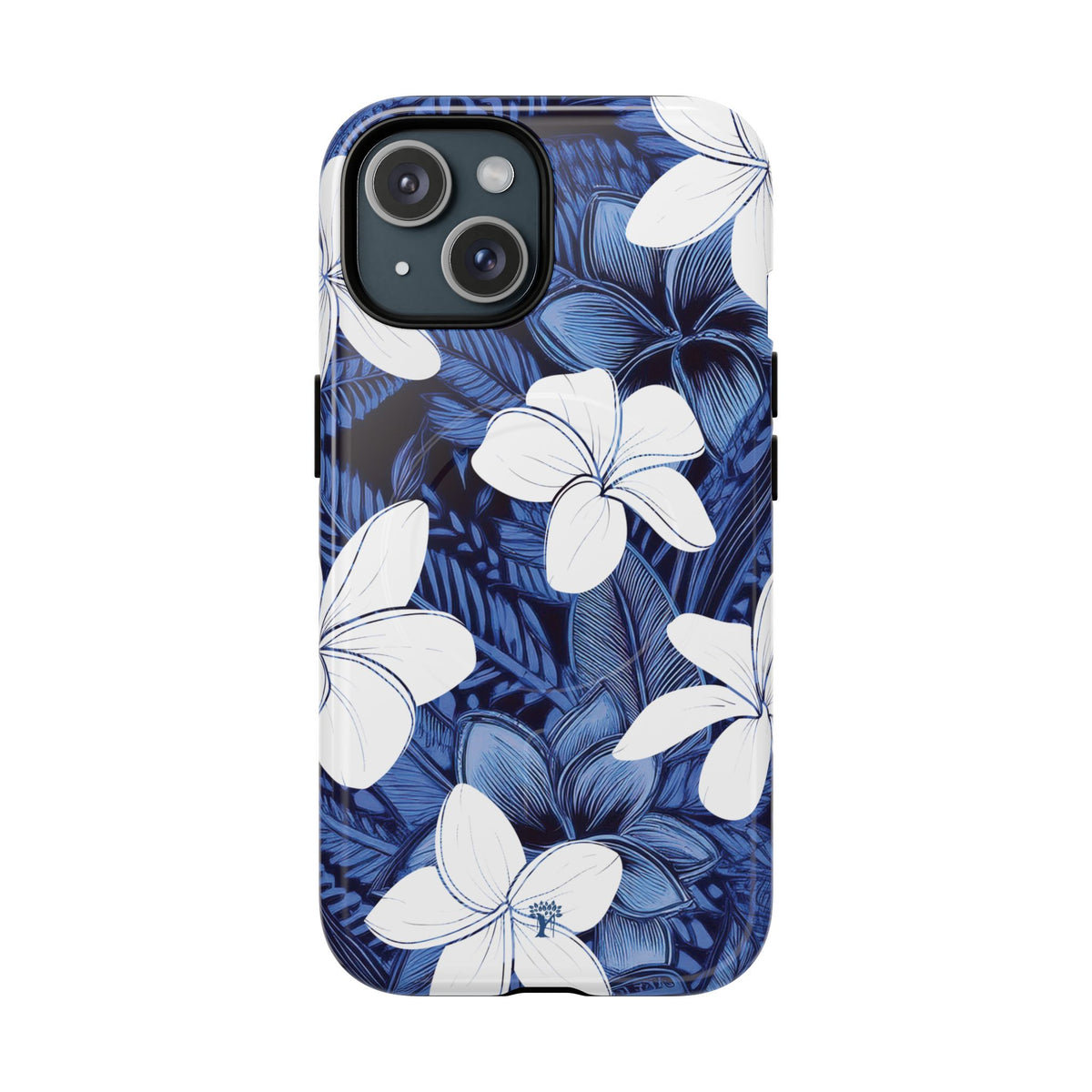 Eternal Blue Plumeria MagSafe Compatible Case for iPhone iPhone 15 Glossy The Local Banyan