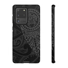 Tribal Guardian Tough Samsung Galaxy Case Samsung Galaxy S20 Ultra Glossy - Hawaiian Black on Black Polynesian Tribal Design - The Local Banyan