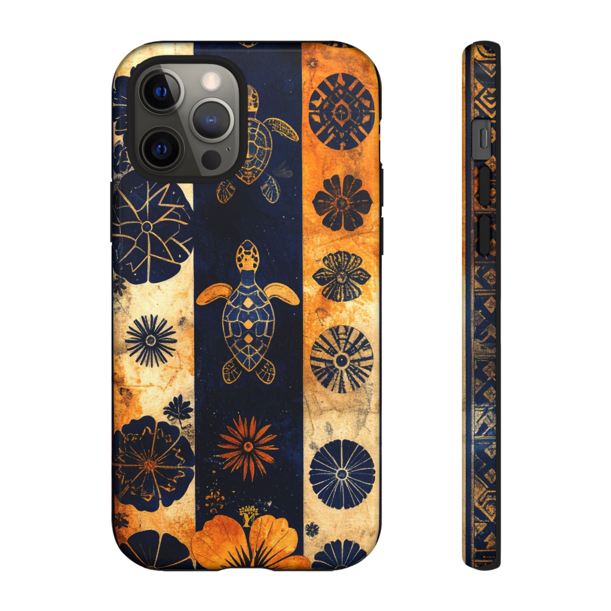 Tapa Pua Lehua Honu Tough Case for iPhone iPhone 12 Pro Glossy The Local Banyan