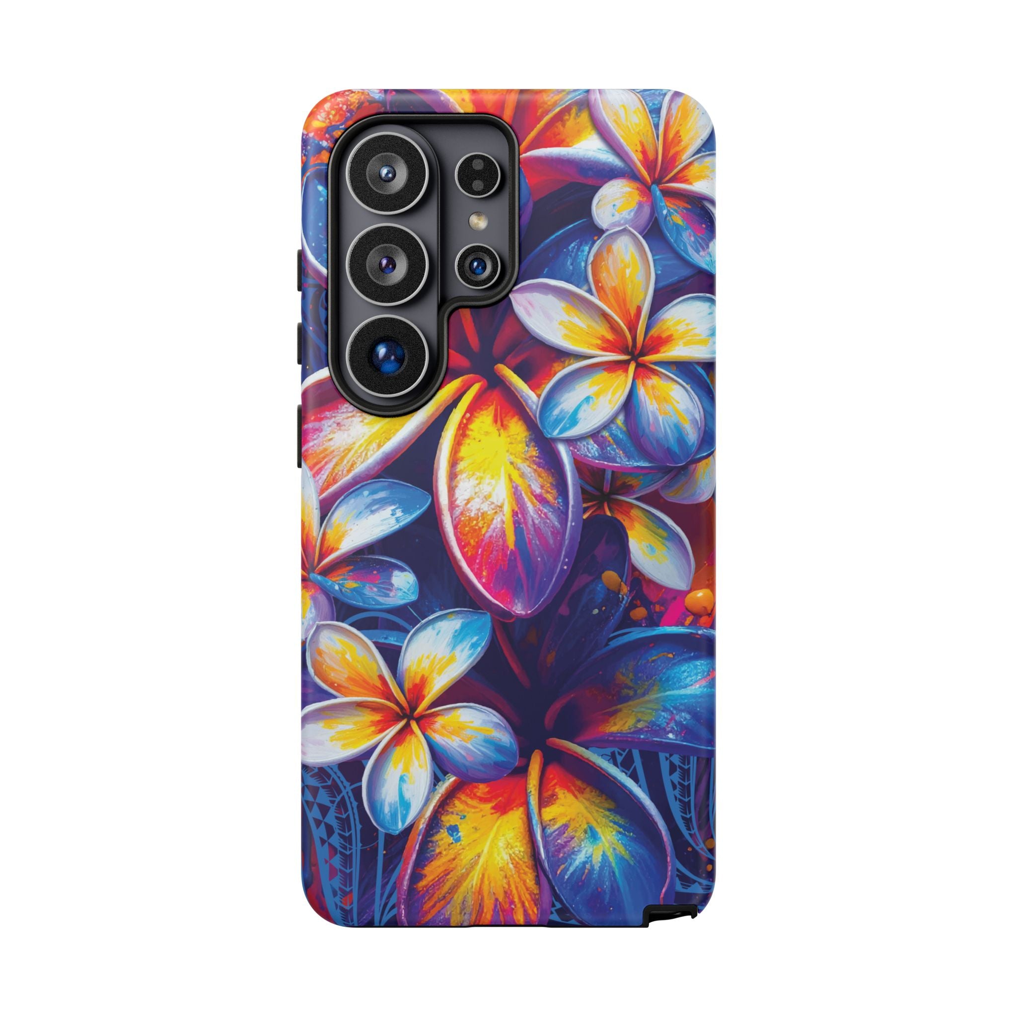 Sunset Ink Tough Samsung Galaxy Case Samsung Galaxy S26 Ultra Matte - Hawaiian Plumeria Street Art Graffiti Tropical Design - The Local Banyan