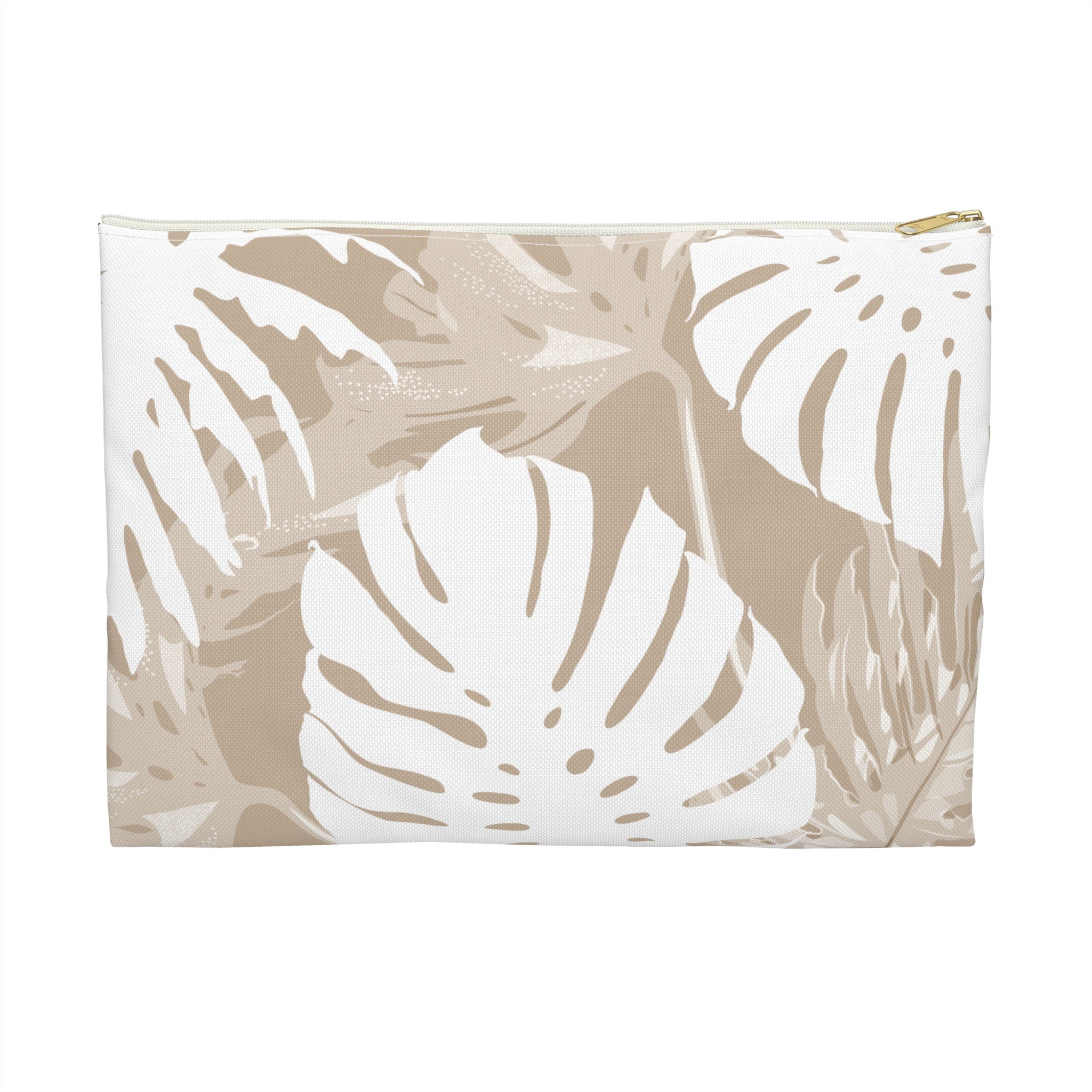 Exotic Monstera Travel Bag Pouches The Local Banyan Large White zipper