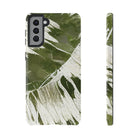 Island Breeze Tough Samsung Galaxy Case Samsung Galaxy S21 Plus Glossy - Hawaiian Palm Leaf Olive Green Botanical Design - The Local Banyan