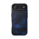 Woman holding Midnight Essence MagSafe iPhone Case - Hawaiian Midnight Navy Polynesian Tribal Design - The Local Banyan