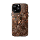 Woman holding Paa Guardian MagSafe iPhone Case - Hawaiian Copper Carved Tiki Polynesian Design - The Local Banyan