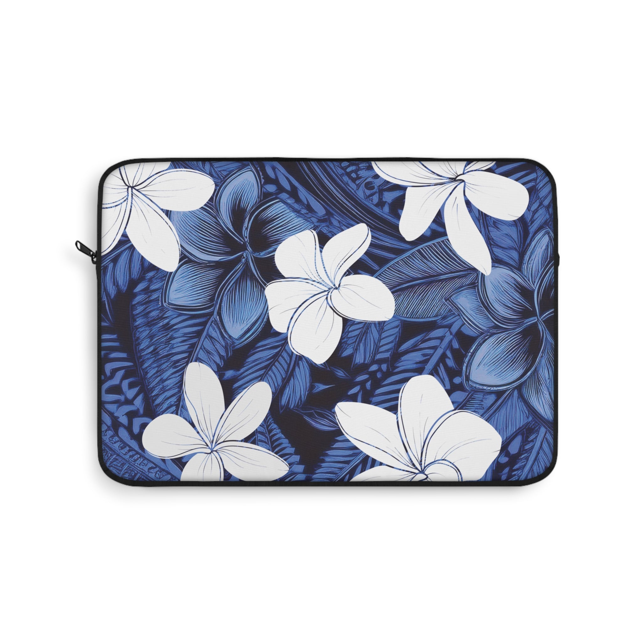 Eternal Blue Plumeria Laptop Sleeve Laptop Sleeve The Local Banyan 13"