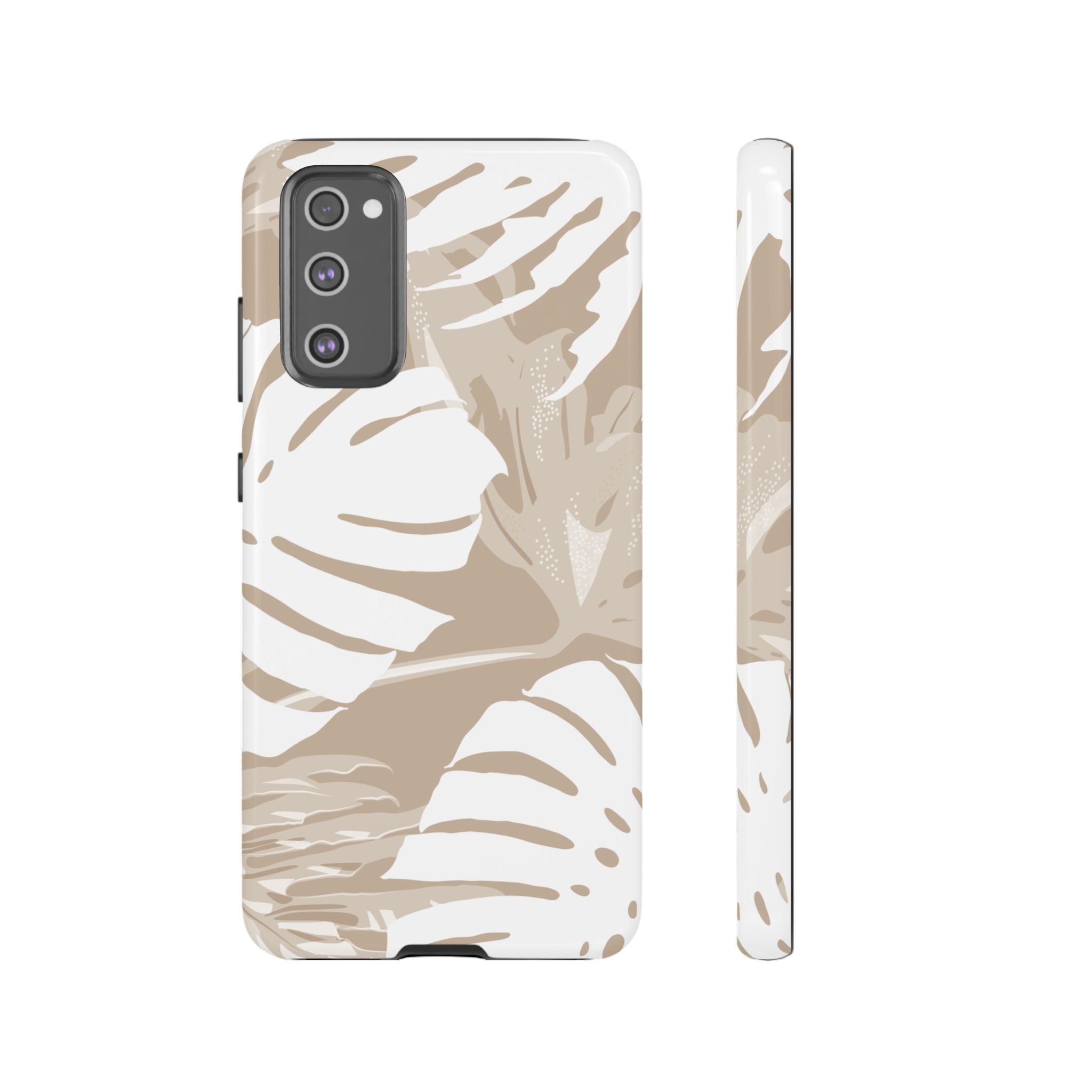 Exotic Monstera Tough Samsung Galaxy Case Samsung Galaxy S20 FE Glossy - Hawaiian Tropical Monstera Botanical Neutral Design - The Local Banyan