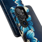 Leilani Nights Tough Samsung Galaxy Case Detail View - Hawaiian Dark Blue Floral Polynesian Design Close Up - The Local Banyan