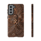Paa Guardian Tough Samsung Galaxy Case Samsung Galaxy S21 Glossy - Hawaiian Copper Carved Tiki Polynesian Design - The Local Banyan