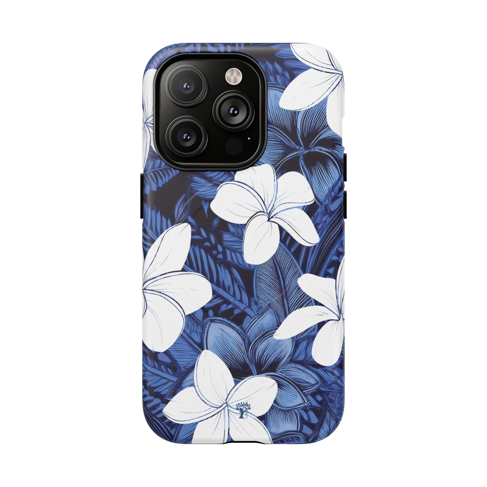Eternal Blue Plumeria MagSafe Compatible Case for iPhone iPhone 14 Pro Matte The Local Banyan