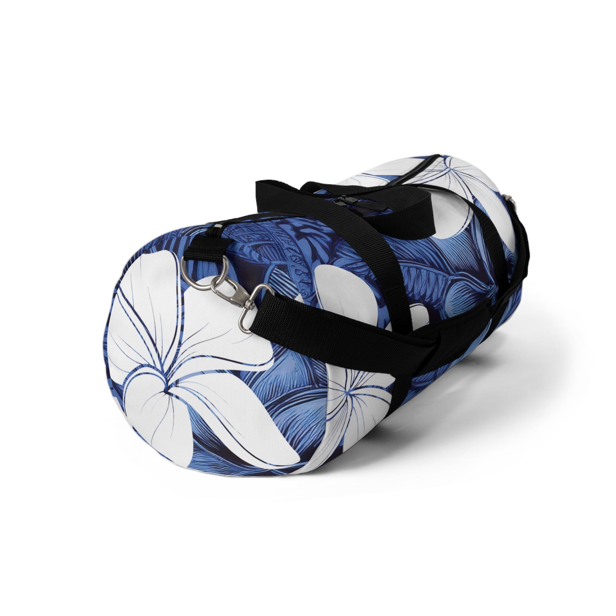 Eternal Blue Plumeria Barrel Duffel Bag Duffels The Local Banyan