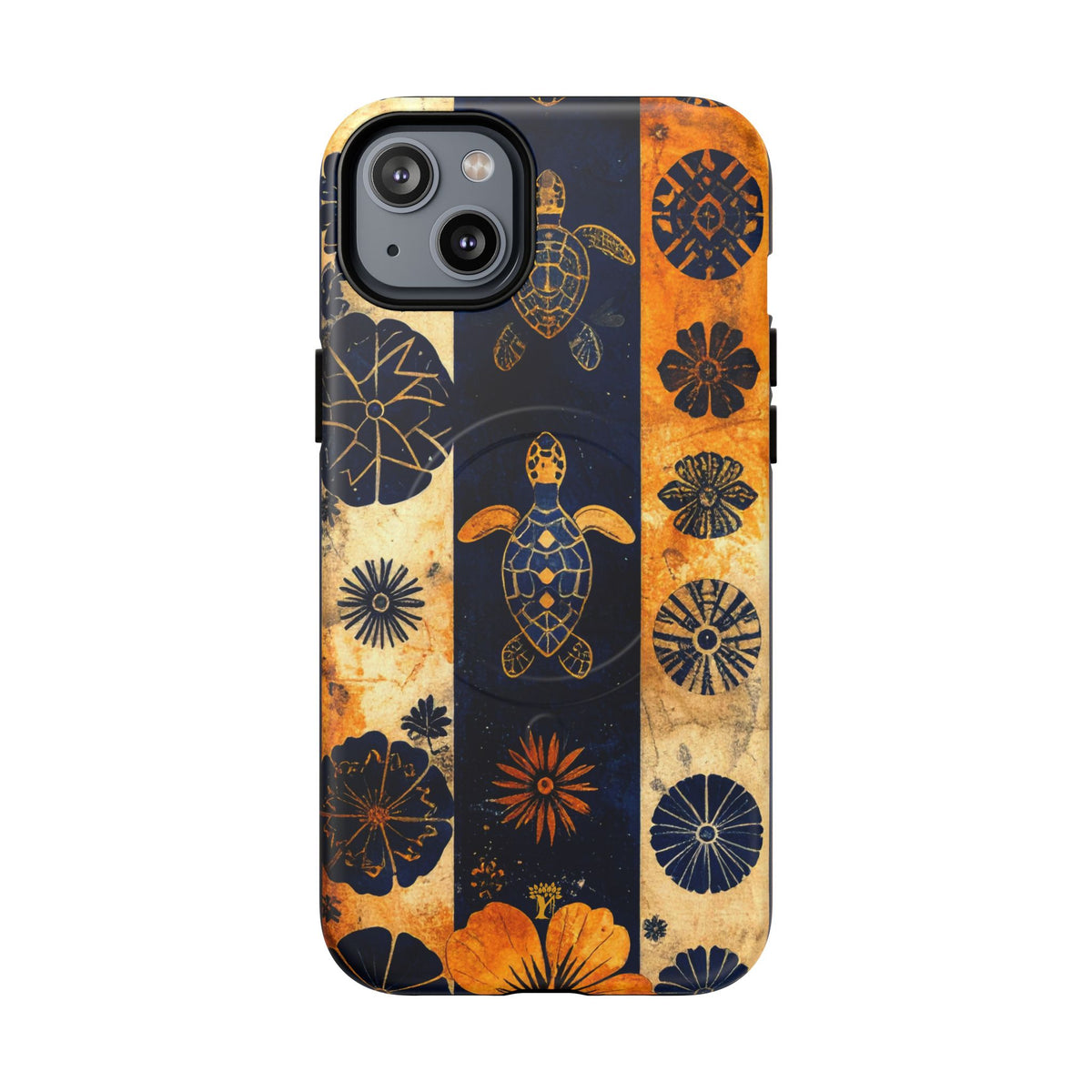 Tapa Pua Lehua Honu Magnetic Case for iPhone iPhone 14 Plus Matte The Local Banyan
