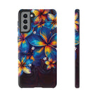 Nohea Twilight Tough Samsung Galaxy Case Samsung Galaxy S21 Plus Glossy - Hawaiian Blue Orange Plumeria Twilight Design - The Local Banyan