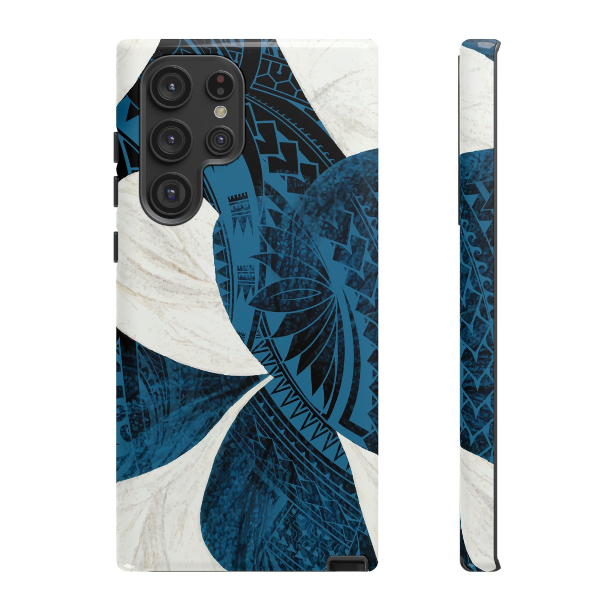 Hana Breeze Tough Samsung Galaxy Case Side View - Dual Layer Drop Protection Hawaiian Phone Case - The Local Banyan