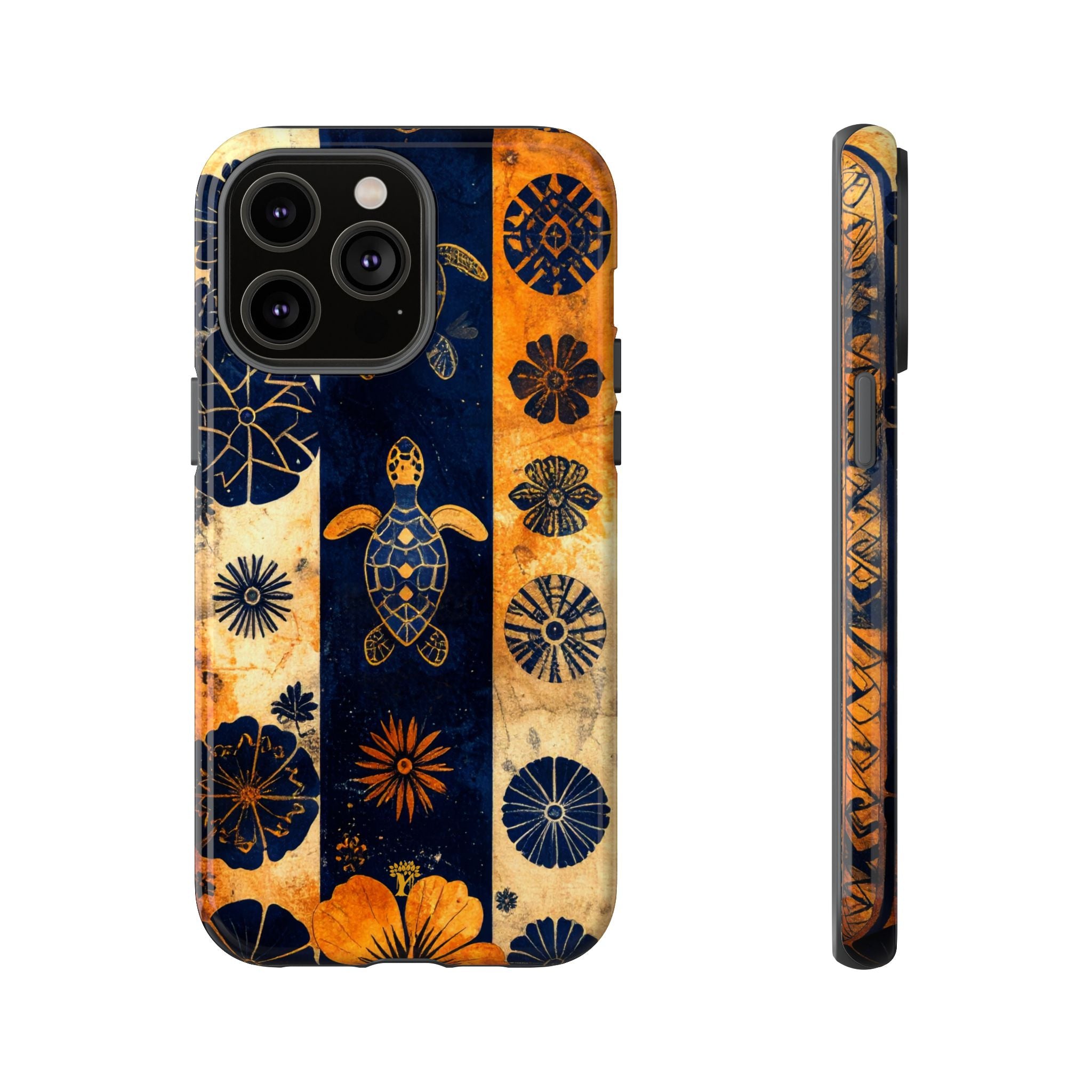 Tapa Pua Lehua Honu Tough Case for iPhone iPhone 14 Pro Max Glossy The Local Banyan