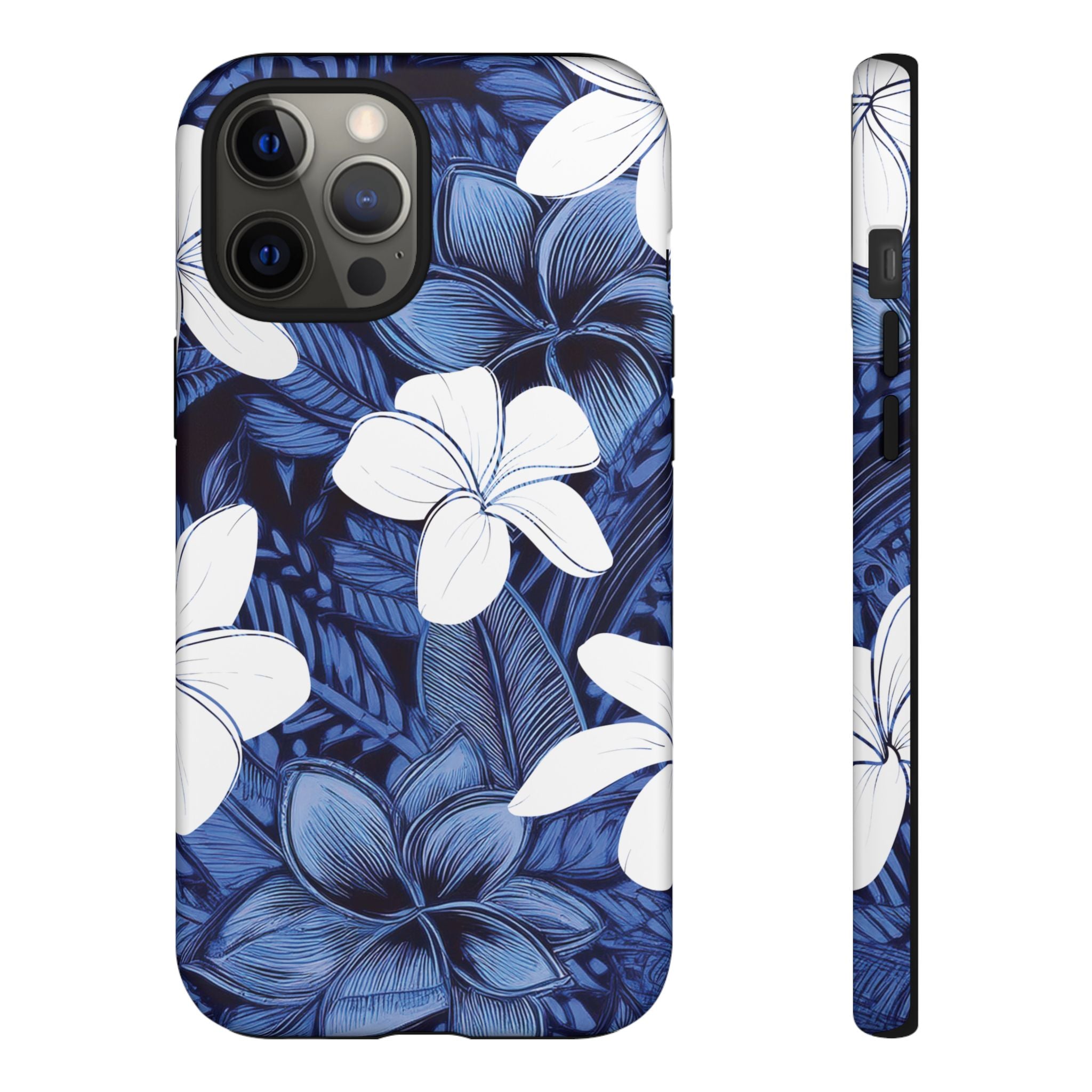 Eternal Blue Plumeria Tough Case for iPhone Phone Case The Local Banyan iPhone 12 Pro Max Matte
