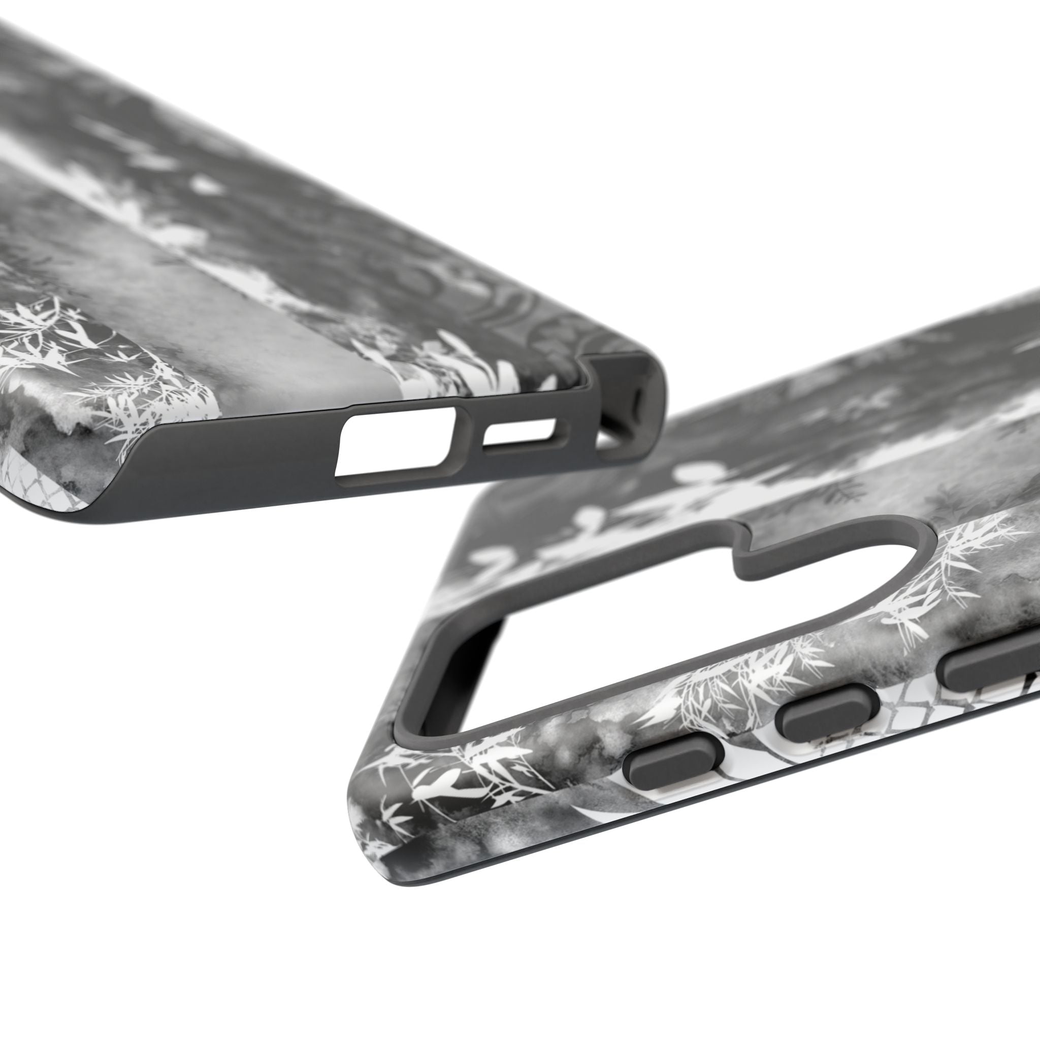 Monochrome Oasis Tough Samsung Galaxy Case Side View - Dual Layer Drop Protection Hawaiian Phone Case - The Local Banyan