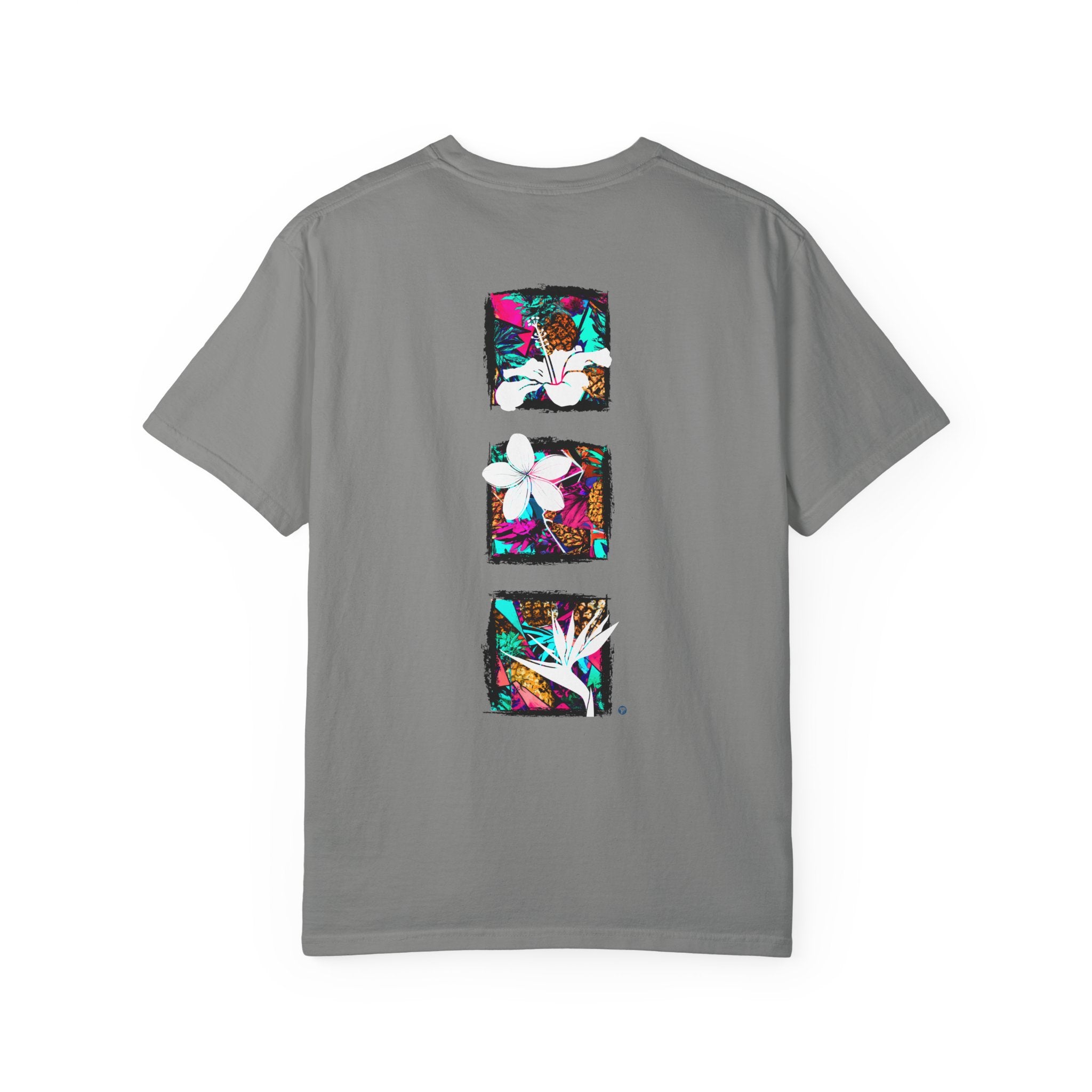 Pineapple Blossom Garment Dyed Tee Topaz Blue 4XL The Local Banyan