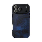 Woman holding Midnight Essence MagSafe iPhone Case - Hawaiian Midnight Navy Polynesian Tribal Design - The Local Banyan