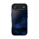 Midnight Essence MagSafe iPhone Case Detail View - Hawaiian Midnight Navy Polynesian Tribal Design Close Up - The Local Banyan