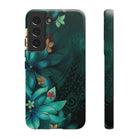Aloha Whispers Tough Samsung Galaxy Case Samsung Galaxy S22 Matte - Hawaiian Abstract Green Floral Polynesian Design - The Local Banyan