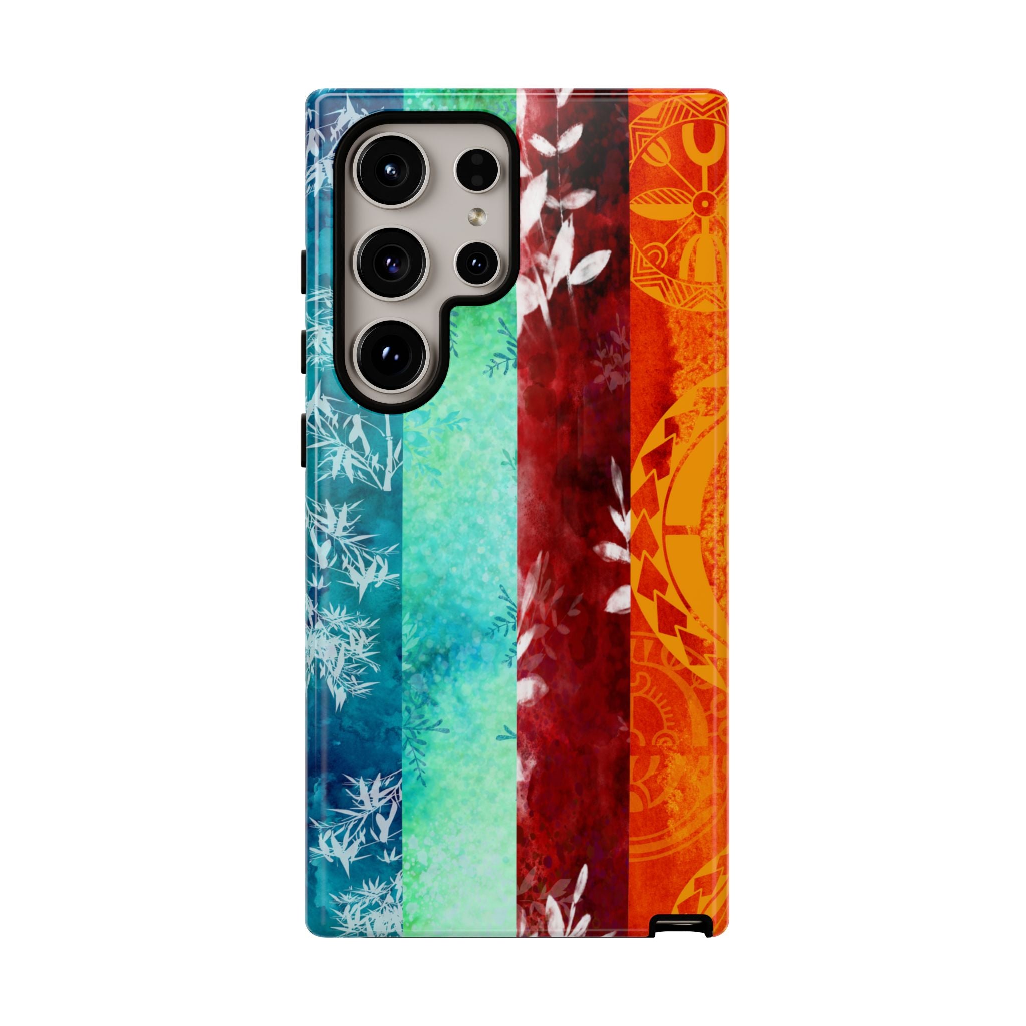 Island Vibes Tough Samsung Galaxy Case Side View - Dual Layer Drop Protection Hawaiian Phone Case - The Local Banyan