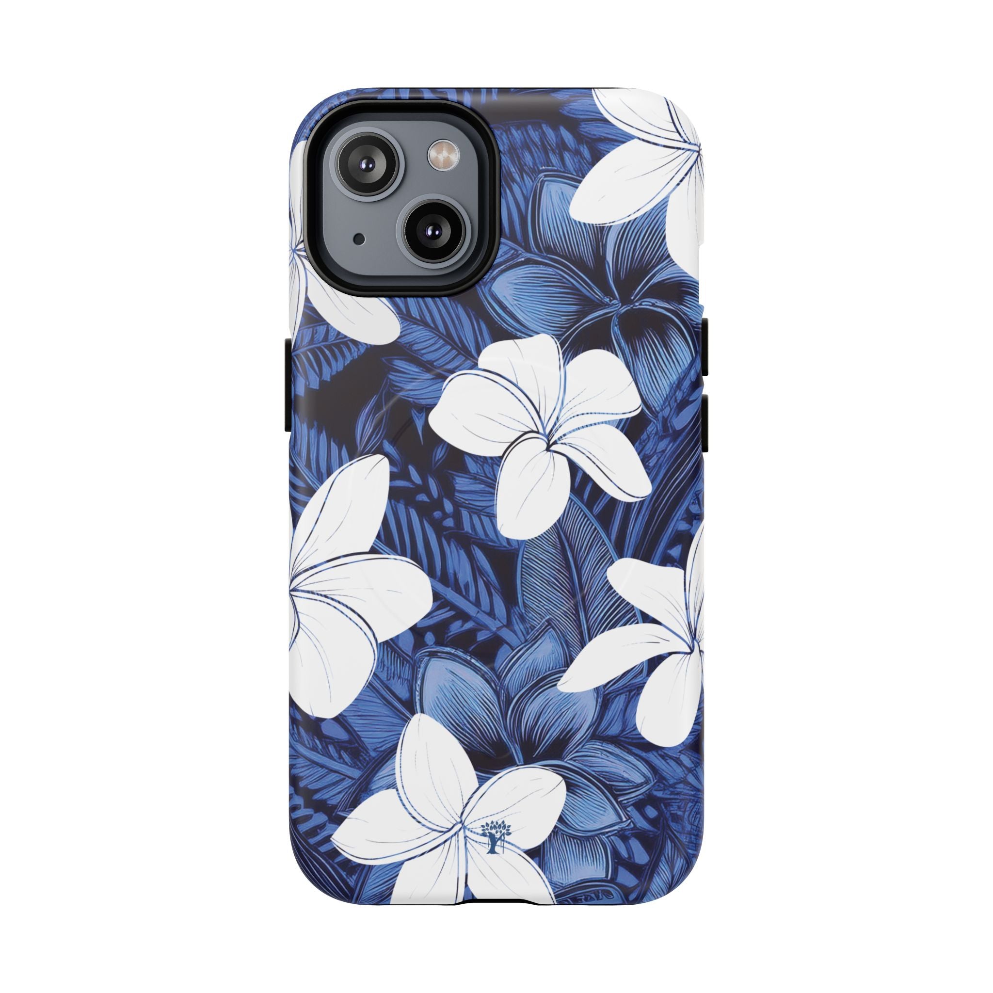 Eternal Blue Plumeria MagSafe Compatible Case for iPhone iPhone 14 Matte The Local Banyan