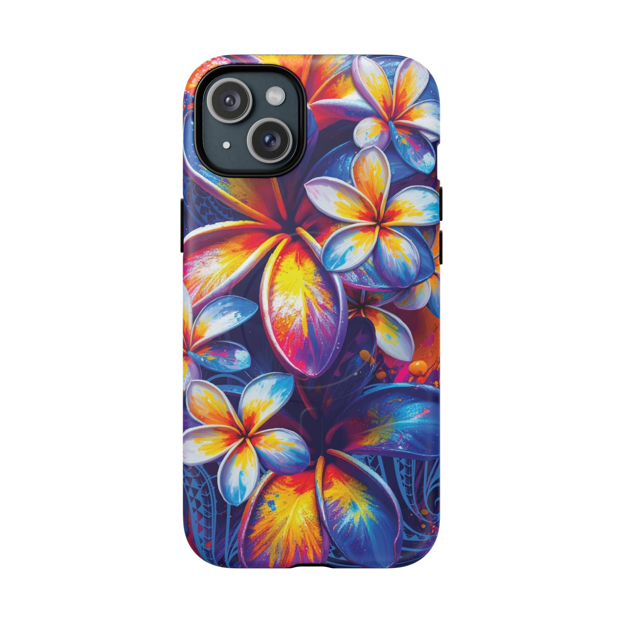 Sunset Ink MagSafe iPhone Case iPhone 15 Plus Matte - Hawaiian Plumeria Street Art Graffiti Tropical Design - The Local Banyan