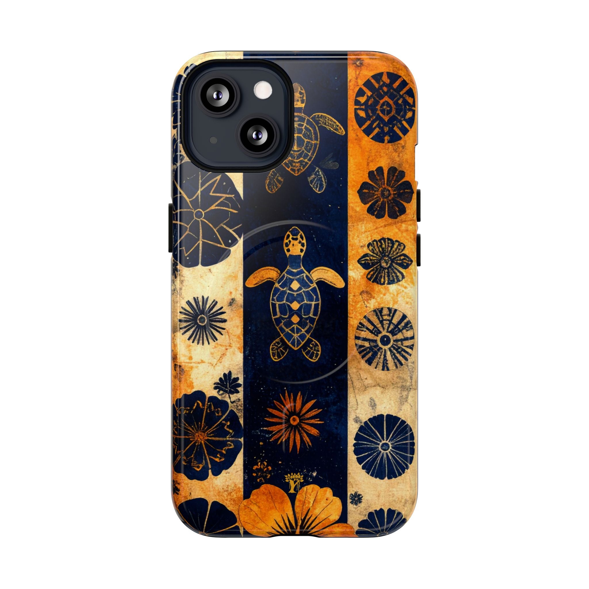 Tapa Pua Lehua Honu Magnetic Case for iPhone iPhone 13 Glossy The Local Banyan
