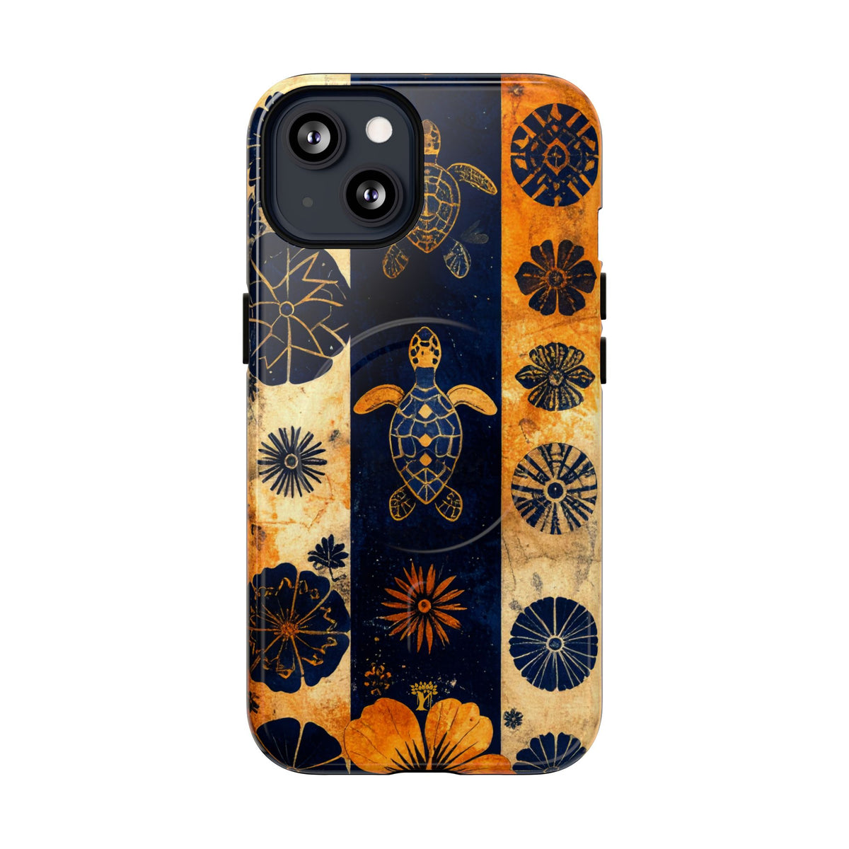 Tapa Pua Lehua Honu Magnetic Case for iPhone iPhone 13 Glossy The Local Banyan