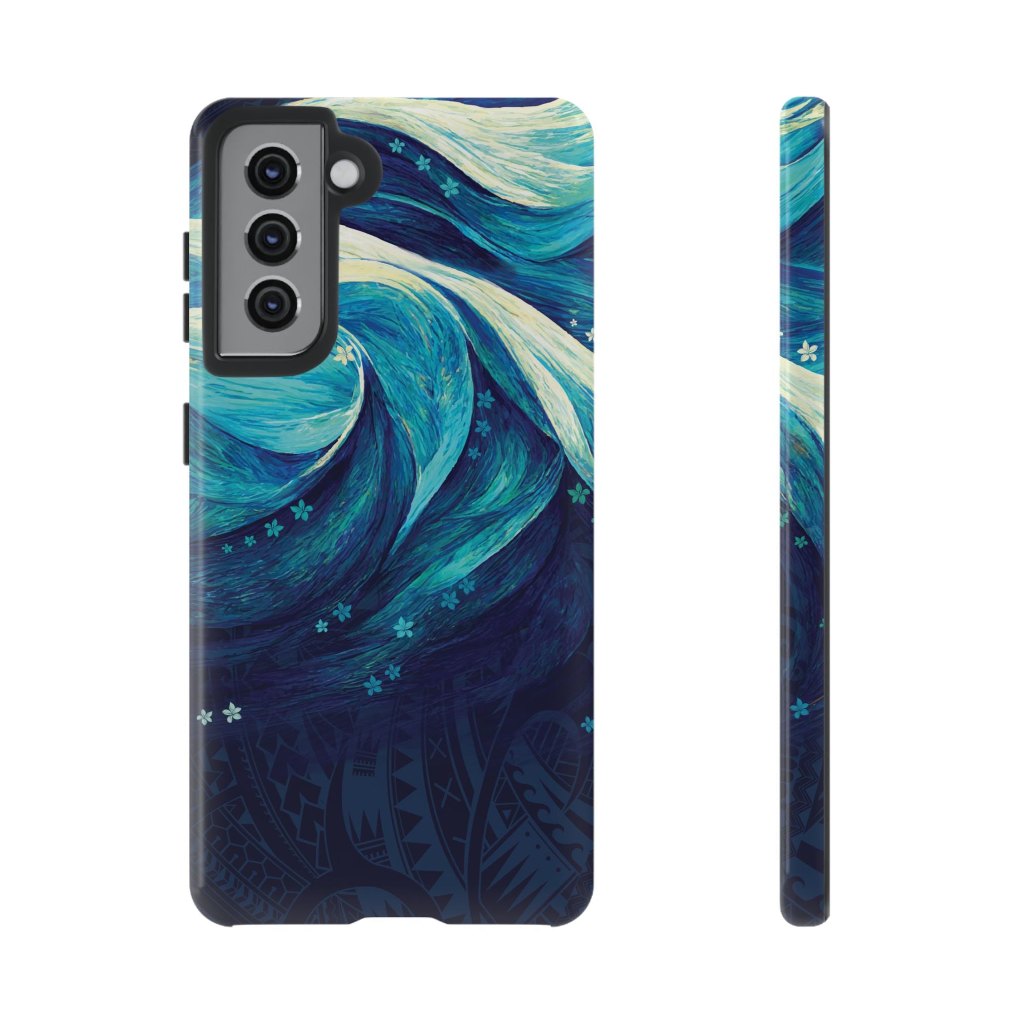 Eternal Mana Tough Samsung Galaxy Case Samsung Galaxy S21 Glossy - Hawaiian Ocean Wave Polynesian Tribal Design - The Local Banyan